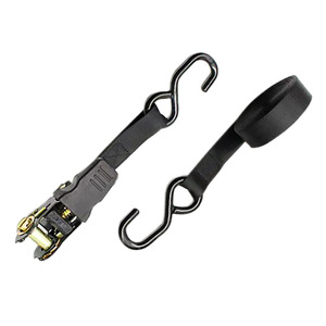 1inch Phát hành nhanh chóng ratcheting Mini tráng S móc cao su xử lý hàng hóa kiểm soát tải vành đai đen <span class=keywords><strong>Ratchet</strong></span> khóa dây đai <span class=keywords><strong>Tie</strong></span> xuống - Product Image 1