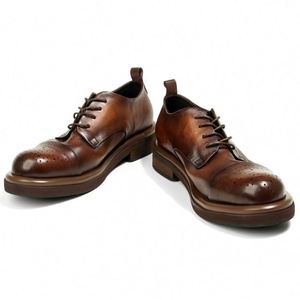 Zapatos de Vestir Cuadrados con Cordones, de Cuero Vacuno, Diseño Clásico, Duraderos, de Buena Calidad, Antideslizantes y Transpirables - Product Image 4