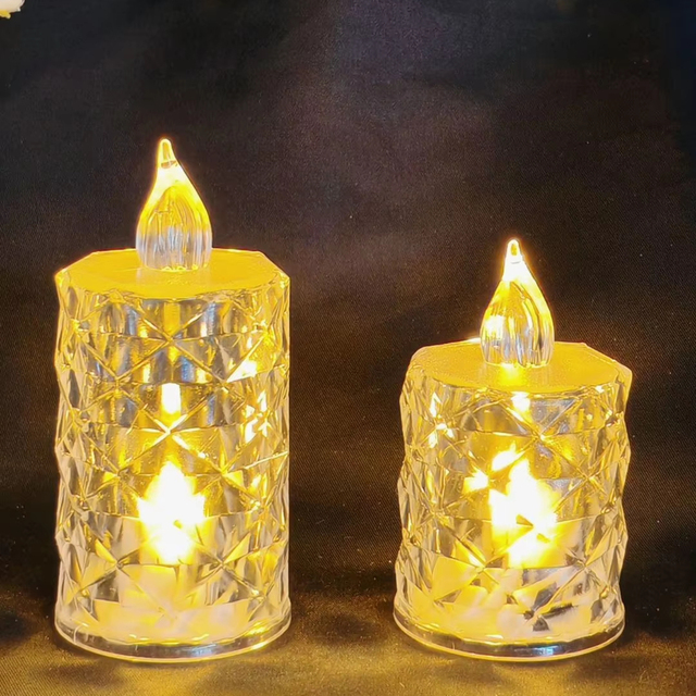 Factory Direct Simulated Crystal Transparent Led Candle Light