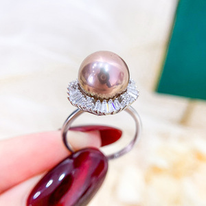 Anillo de Plata S925 para Accesorios de Perlas DIY, Soporte para Perlas de 6mm, Tamaño 10-12mm, Cuentas Redondas para Fabricación de Joyas, Anillo Vacío para Corrector 1823 - Product Image 4