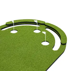 Customized 330*100cm Smiling Golf Putting Green Set Practice Golf Mat Training Equipment