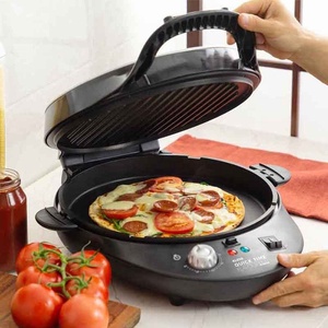 Température <span class=keywords><strong>individuelle</strong></span> et minuterie contrôle pizza tarte hamburger machine barbecue plaque chauffante portable maison électrique burger grill - Product Image 3