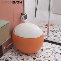 Ortonbaigovale rond en forme d'œuf en céramique, cuvette de Toilette en céramique, Toilette en une pièce blanc brillant Intelligent automatique Intelligent