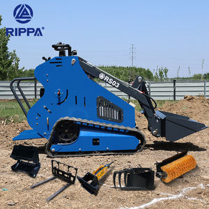 Gratis pengiriman Skid Steer pabrik Euro5 EPA Diesel Skid Steer jalur Mini pemuat dengan hutan Mulcher rumput mesin pemotong - Product Image 1