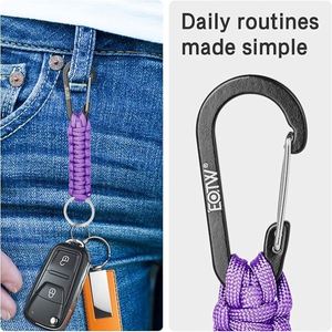 En stock maintenant : Porte-clés en paracorde avec mousqueton, robuste et tressé, pour clés, camping, randonnée, usage extérieur, faible MOQ, livraison rapide - Product Image 3