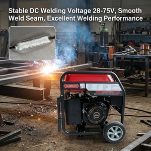 Générateur de soudage à essence AC 5 kW, courant 230 A, démarrage manuel/automatique, machine de production d'énergie 25 L, HS6900-300A *Générateur de soudage spécialisé - Product Image 1