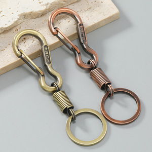 Vintage Primavera Anti-caída Cierre de llave Bobina de metal Hebilla de resorte Cintura Metal Llaveros Ganchos regalo - Product Image 2
