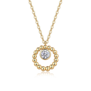 Collar con Colgante <span class=keywords><strong>Solitario</strong></span> Circular de Plata S925 de Lujo - Joyería Minimalista con Círculo Abierto para Mujer, Uso Diario, Regalo - Product Image 2