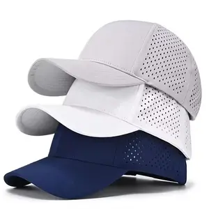 Logotipo personalizado en blanco Melin Running Hat Hombres Golf Hat Performance Sport Impermeable Laser Cut Hole Perforated Trucker Gorra de béisbol