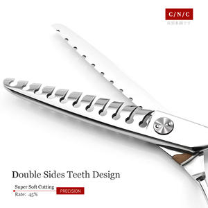 CNC migliore Chunker barbiere <span class=keywords><strong>forbici</strong></span> doppi lati denti texturizzazione capelli diradamento <span class=keywords><strong>forbici</strong></span> taglio professionale <span class=keywords><strong>forbici</strong></span> per parrucchieri - Product Image 3