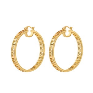 Pendientes de aro grandes personalizados de oro de 18 quilates con patrón de <span class=keywords><strong>Medusa</strong></span>, diseño geométrico, chapado en oro moderno y exagerado - Product Image 2