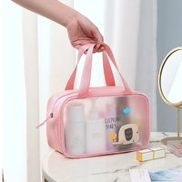 Pochette de rangement transparente en PVC pour cosmétiques, étanche avec fermeture éclair, motif dessin animé, pour maquillage et voyage