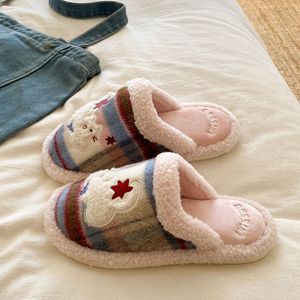 Chaussons en coton imperméables avec doublure en polaire, semelle épaisse antidérapante, chaussures d'intérieur et d'extérieur pour la maison, pour les journées enneigées d'hiver, usage quotidien - Product Image 1