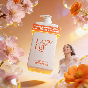 Gel douche revitalisant pour peau terne moral <span class=keywords><strong>Parfum</strong></span> pêche juteuse floral nettoie en douceur et hydrate sans produits chimiques - Product Image 1