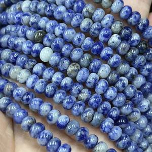 Denim <span class=keywords><strong>Lapis</strong></span> 4X6mm Perles de <span class=keywords><strong>pierre</strong></span> naturelle lisse Rondelle pour la fabrication de bijoux Environ: 380mm/str - Product Image 1