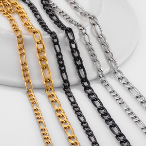 3mm/4.5mm/5mm chaîne à maillons Figaro en mètres bijoux collier <span class=keywords><strong>gourmette</strong></span> classique chaîne en acier inoxydable pour hommes et femmes - Product Image 2