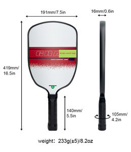 Raquette de pickleball personnalisable en fibre de carbone T700 de 16 mm, alvéolée, thermoformée, certifiée UPAPA, ODM OEM en stock - Product Image 2