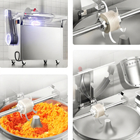 Automatische roestvrijstalen groente snij-, raspen- en blokjesmachine, commerciële fruit- en groentesnijder voor sala, food-grade