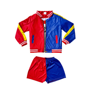 Set Giacca, Camicia, Pantaloni e Guanti Stampati Rosso e Blu per Bambine, Costume di Halloween per Ragazze - Product Image 5