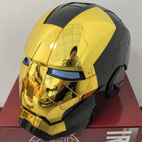 Masque de Cosplay Super-héros MK5 1:1, Électronique, Ouverture/fermeture par commande vocale, pour adulte, capteur tactile, noir et or