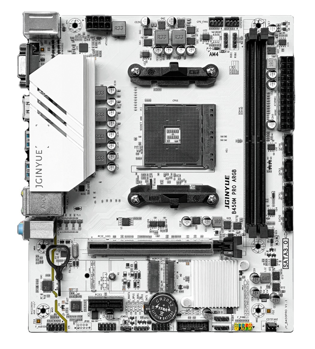 jginyue m-atx b450m pro argb am4 anakart amd destekler ryzen 5600x