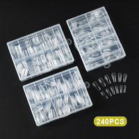 Ongles artificiels ABS ultra-fins, sans lime, prêts à poser, motif papillon pré-dessiné, demi-couverture, sans couture, pour doigts