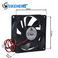 Delta AFB0812VHD DC 12V 0.30A 8cm 8020 Kipas Pendingin Listrik Industri Inverter dengan Bantalan Bola, Bilah Plastik, Volume Udara Besar untuk CPU