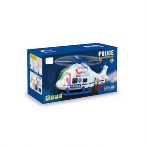 Police Helicopter Model With Lights Music Battery Not Included Indoor Outdoor Play For Kids 2 To 4 Years Ready To Go Plastic Toy - Product Image 1