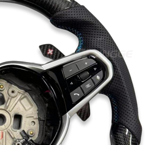 Volant de voiture en fibre de carbone personnalisé LCI Retrofit compatible avec BMW Série 1 2 3 <span class=keywords><strong>4</strong></span> <span class=keywords><strong>Z</strong></span> F40 F44 G20 G21 G22 G28 G29 G80 M3 G80 M M2 M3 - Product Image 4