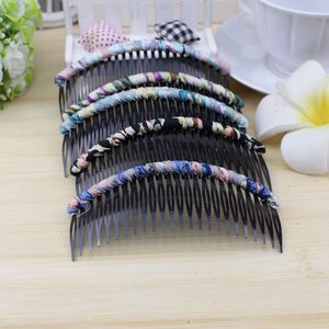 Peines para el cabello de tela con diseño geométrico multicolor para mujeres, accesorio para peinar el cabello - Product Image 2