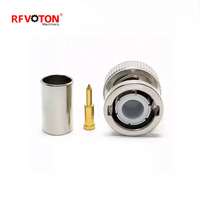 BNC conector macho de crimpado de Cable Coaxial RG59 para 3G/HD/SDI / CCTV conector de rf