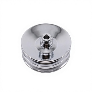 Nueva Bomba de Dirección Asistida Estilo Saginaw Cromada con Polea de Doble Ranura PARA BBC SBC Chevy - Product Image 5