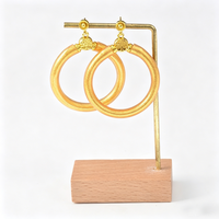 1 Paire de Grandes Boucles d'Oreilles Pendantes Géométriques en Fer et Résine, Brillantes, Tendance, Simples, Parfaites pour les Fêtes, Mode Féminine, Vente en Gros
