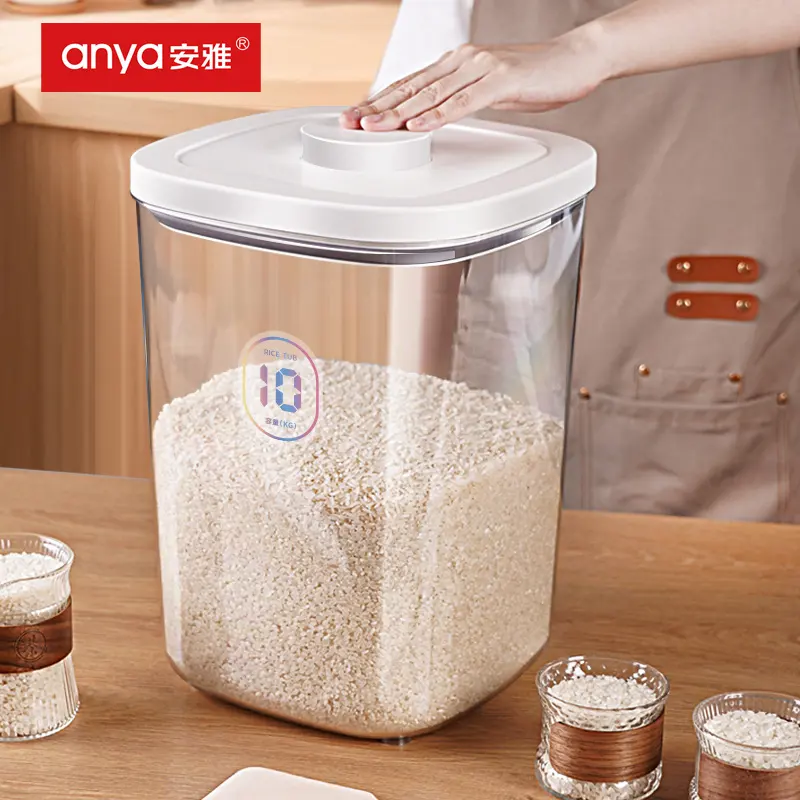 D966 D967 Safe Household copa organização 5kg 10kg Arroz cozinha Armazenamento com copo de medição recipiente hermético recipiente de alimentos