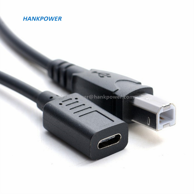 Type C Female to Type B USB B 2.0 Male Adapter Cable USB C Type-c Printer Converter Cable