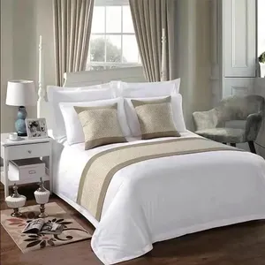CFL Factory Wholesale Customized Luxury 300TC 100% Cotton King Queen Bed 5 Star Hilton Hotel Bedding Set
