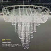 Lustre en perles de cristal acrylique, style chinois et européen, décoration suspendue pour lieux de mariage et scènes