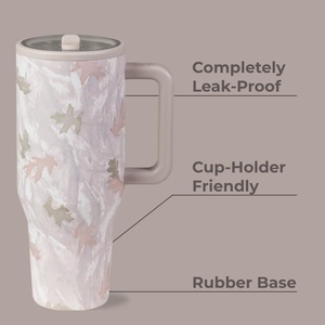 Vaso de Acero Inoxidable de 40 oz, Doble Pared, Aislado al Vacío, con Asa, Tapa con Pajita, Apto para Lavavajillas, Portavasos, <span class=keywords><strong>Taza</strong></span> de Viaje - Product Image 2