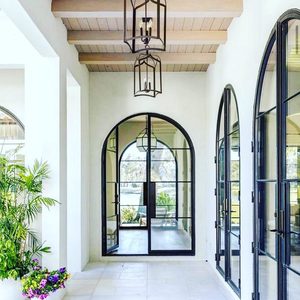Puerta Abatible de Acero con Doble Vidrio Templado, Impermeable, Insonorizada, con Diseño de Apertura Abatible, Superficie Acabada, Aislamiento Térmico - Product Image 1