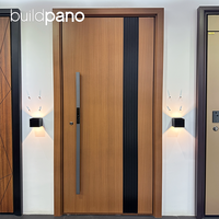 Porte d'entrée décorative en aluminium CNC avec panneau métallique pour maison moderne