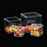 Boîte transparente en acrylique pour bonbons, boîte à gâteaux en acrylique, 2,5 x 2,5 x 2,5 pouces
