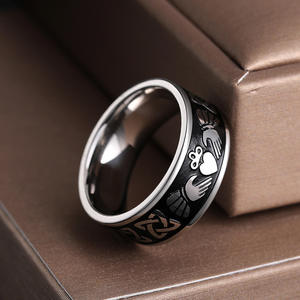 Anillo de Boda de Acero Inoxidable con Forma de Corazón, Anillo de Compromiso Clásico Unisex, Diseño Sencillo DJ056 - Product Image 6