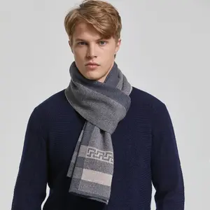 Fancy Pashmina Gestreepte Patroon Winter Warming Nieuwste Mannen Sjaals