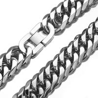 Chaîne cubaine en acier inoxydable de 21 mm de large, plaquée couleur, étanche et inaltérable, style hip-hop, pour homme – Vente chaude usine