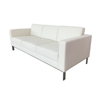 Canapés de zone d'attente de bureau canapé de réception de bureau en cuir blanc ensemble en cuir véritable personnalisé Style européen moderne BS5852