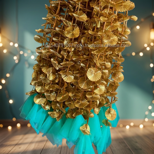 Artificial Gota Patti Hanging Decorative Floral Garland For Wedding Backdrop Haldi Mehndi Party Decor Wholesale Supply - Product Image 4