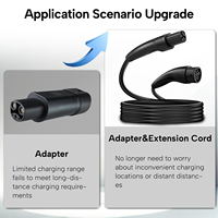 Nouveau câble adaptateur GB/T vers NACS pour véhicules électriques en Chine, rallonge de 7 m, 32 A, 7,2 kW, recharge de véhicules électriques