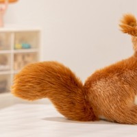 Peluche d'écureuil à poils longs, jouet en peluche doux, poupée pour cadeau et décoration de chambre