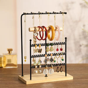 Support de présentation de bijoux carré en bois écologique à 5 niveaux personnalisé, support de rangement pour collier, boucles d'oreilles, boîte intérieure détachable, bracelet <span class=keywords><strong>QD</strong></span> - Product Image 3