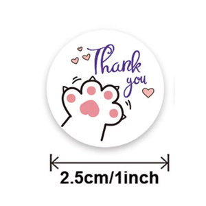 Pegatinas Personalizadas con Logotipo, Lindas Pegatinas con Huellas de Patas de Dibujos Animados, Pegatinas con Etiquetas de Patas de Perro, Gato y Oso para Papelería de Agradecimiento - Product Image 2